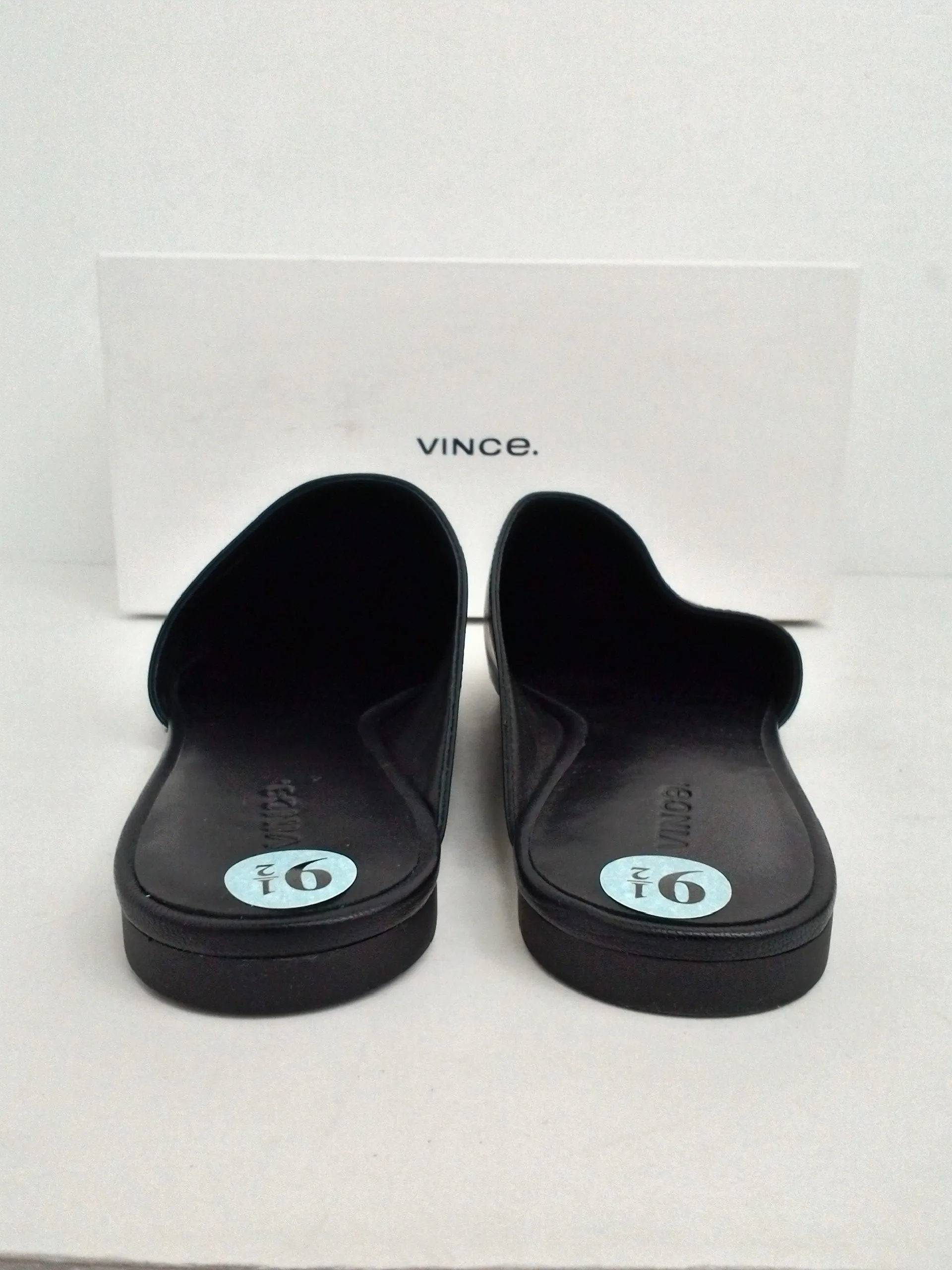 Vince Women's Gena Black Leather Mules Size 9.5 M