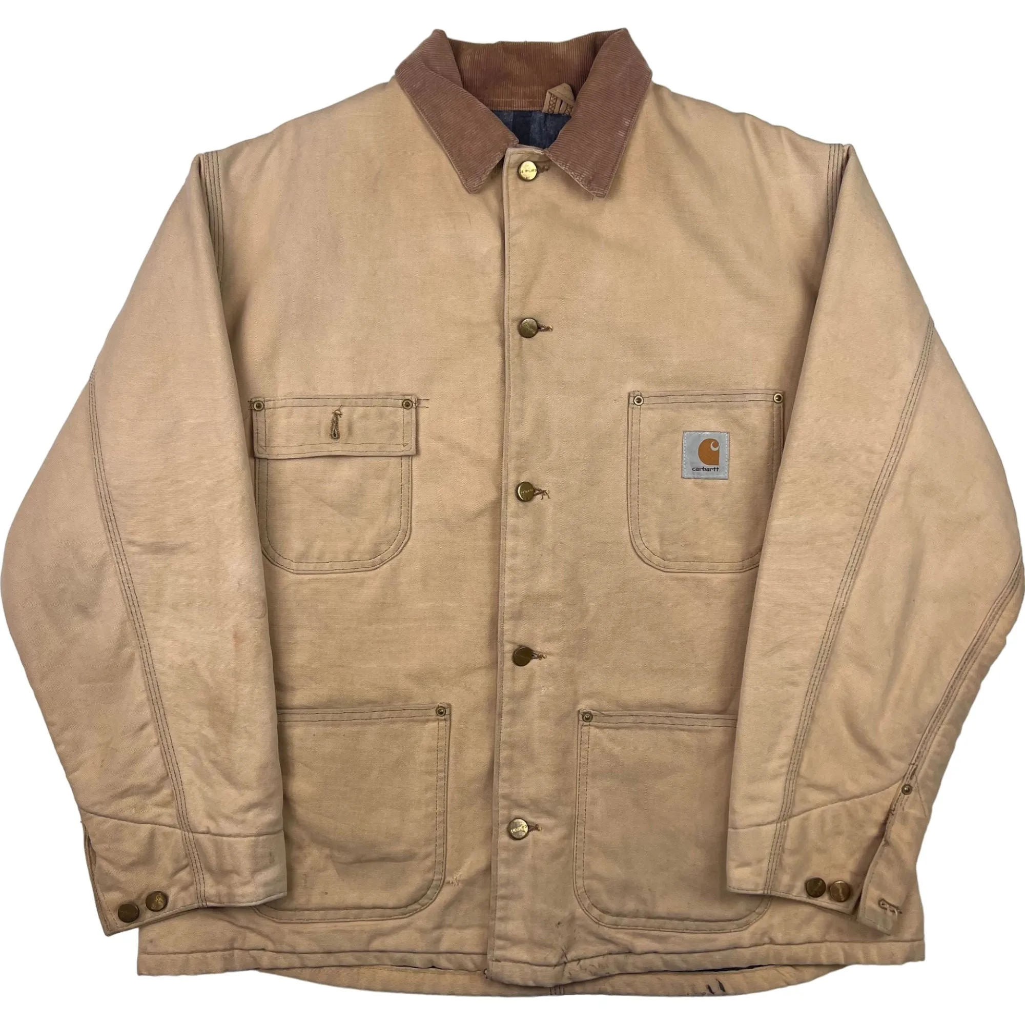 Vintage Carhartt 80's Blanket Lined Workwear Jacket Beige