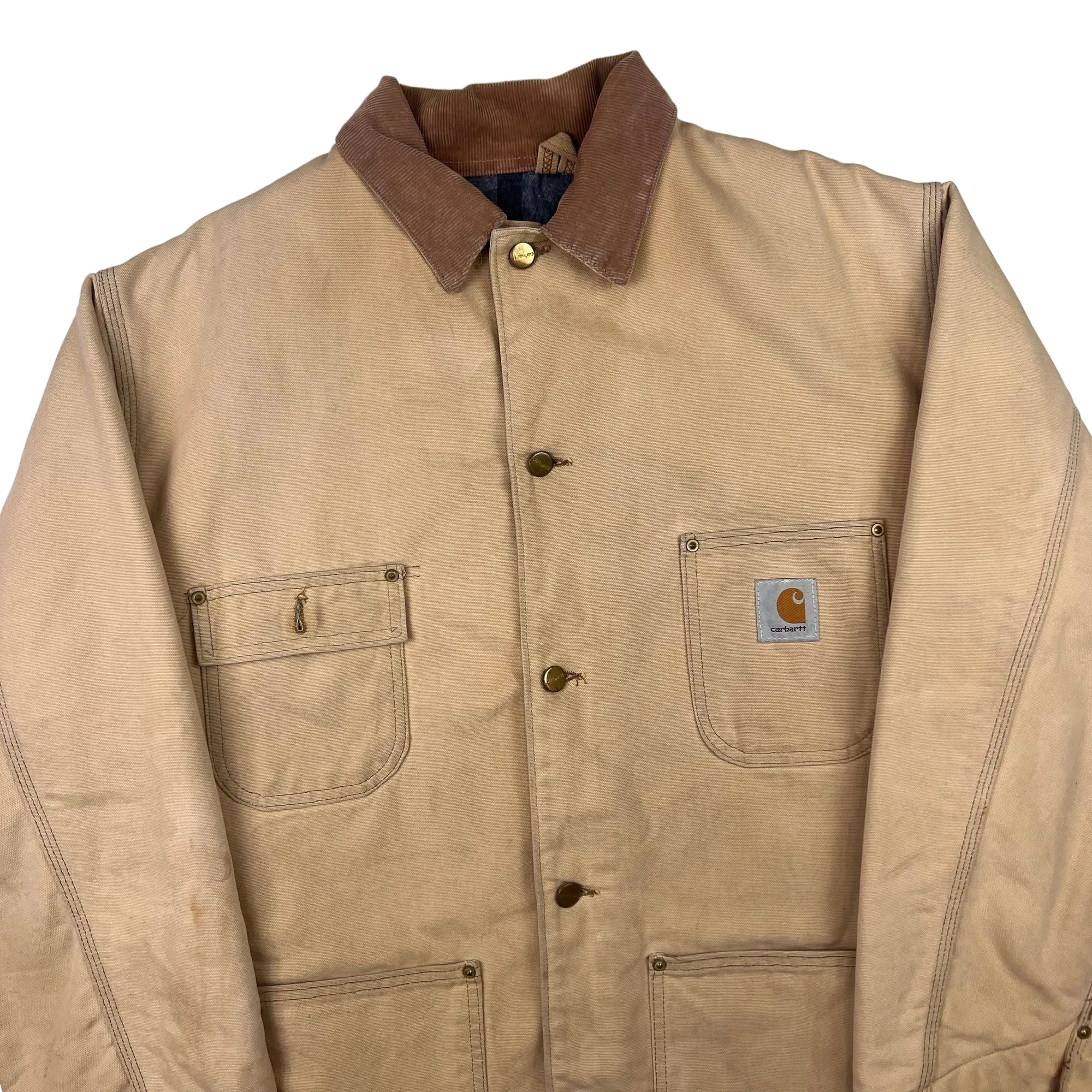 Vintage Carhartt 80's Blanket Lined Workwear Jacket Beige