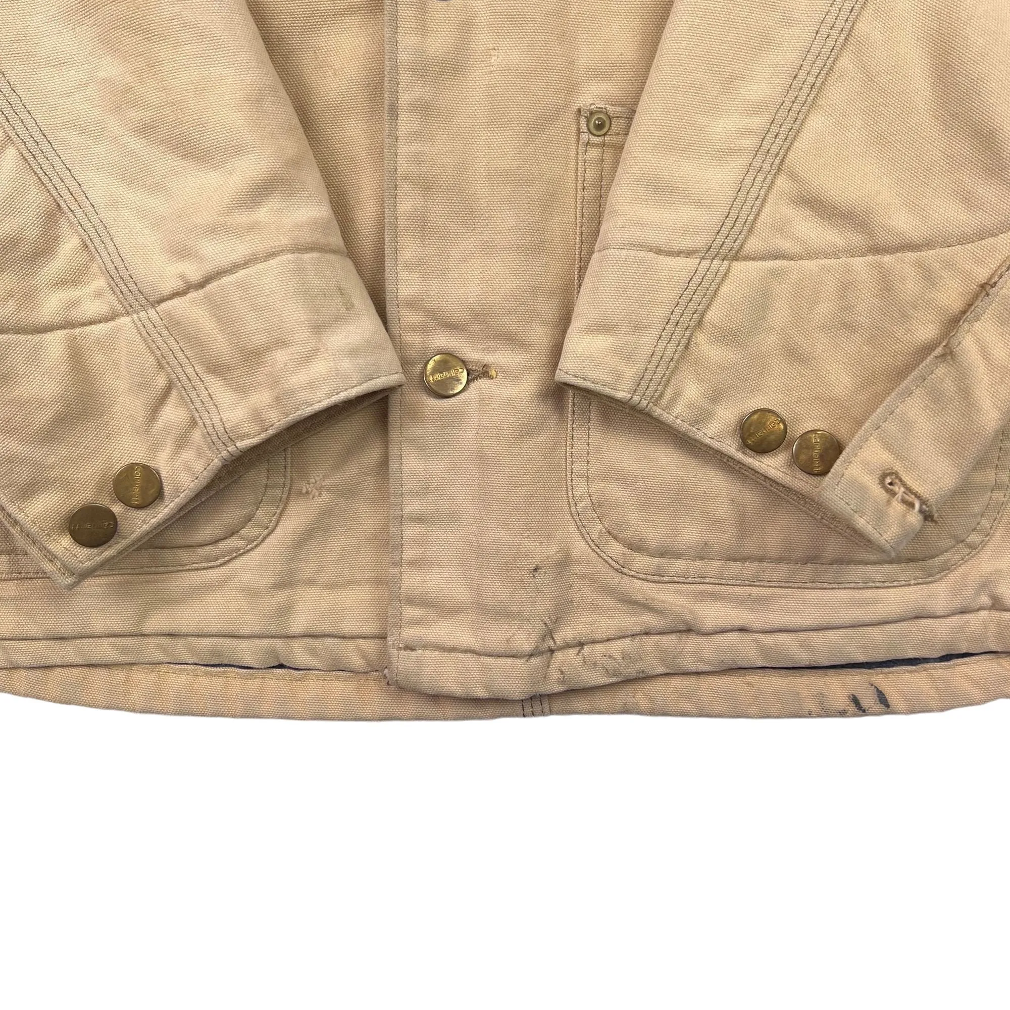 Vintage Carhartt 80's Blanket Lined Workwear Jacket Beige