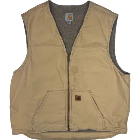 Vintage Carhartt Workwear Fleece Lined Vest Beige