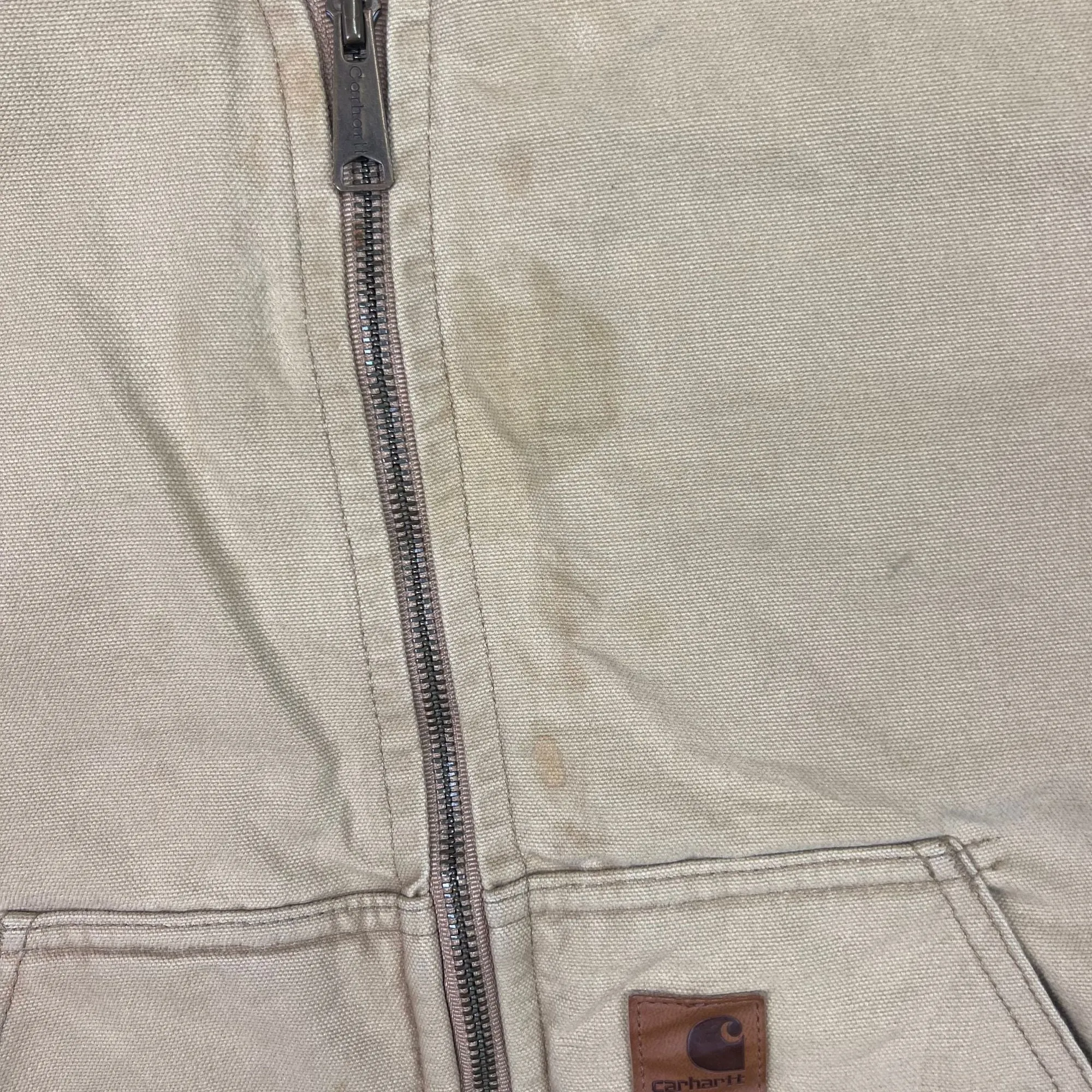 Vintage Carhartt Workwear Fleece Lined Vest Beige