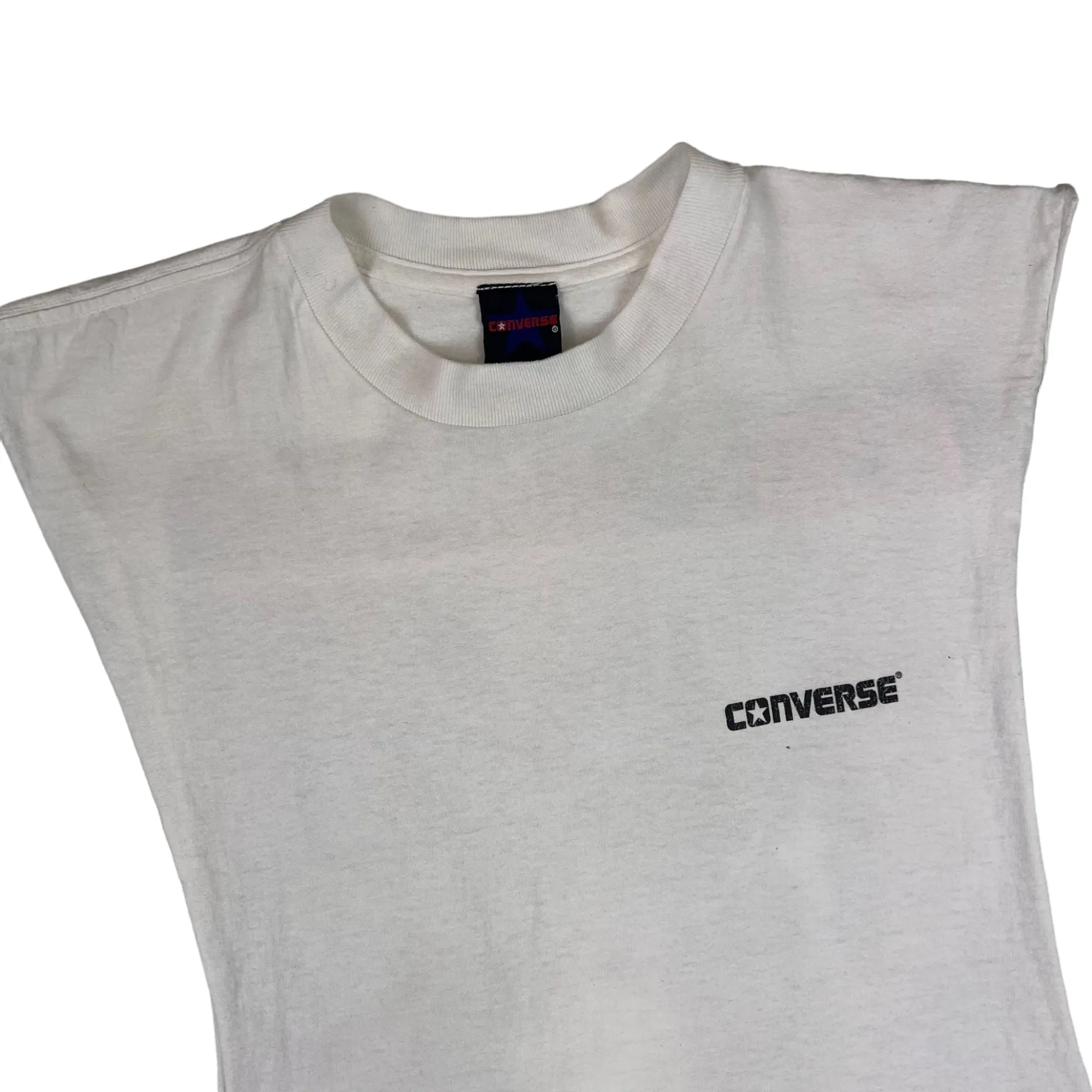 Vintage Converse Performance On A Higher Level Graphic Sleeveless T-shirt Vest White Rare