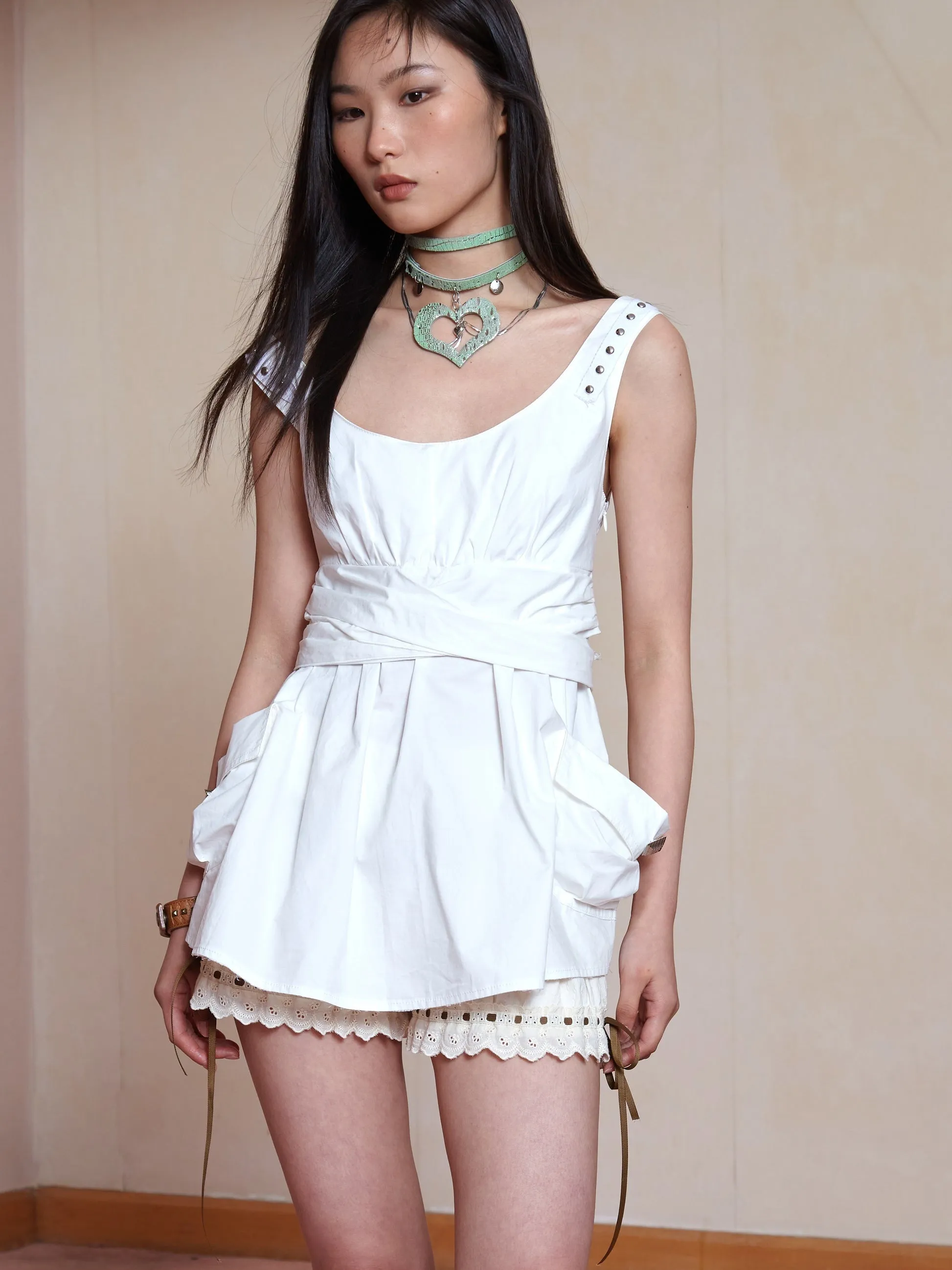 Waist Strap Sleeveless Top