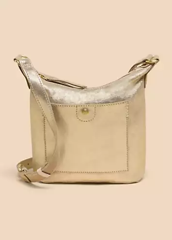 White Stuff Gold Mini Fern Leather Crossbody Bag | Grattan