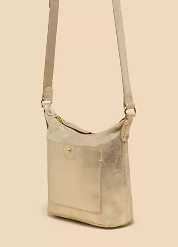 White Stuff Gold Mini Fern Leather Crossbody Bag | Grattan