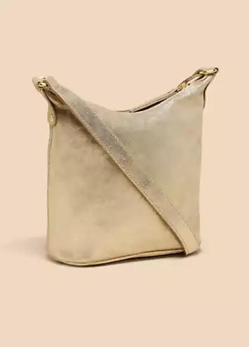 White Stuff Gold Mini Fern Leather Crossbody Bag | Grattan