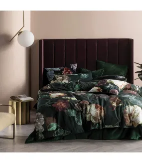 Winona duvet cover set ivy green Linen House