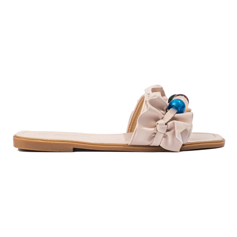 Women's beige Shelovet flat sandals