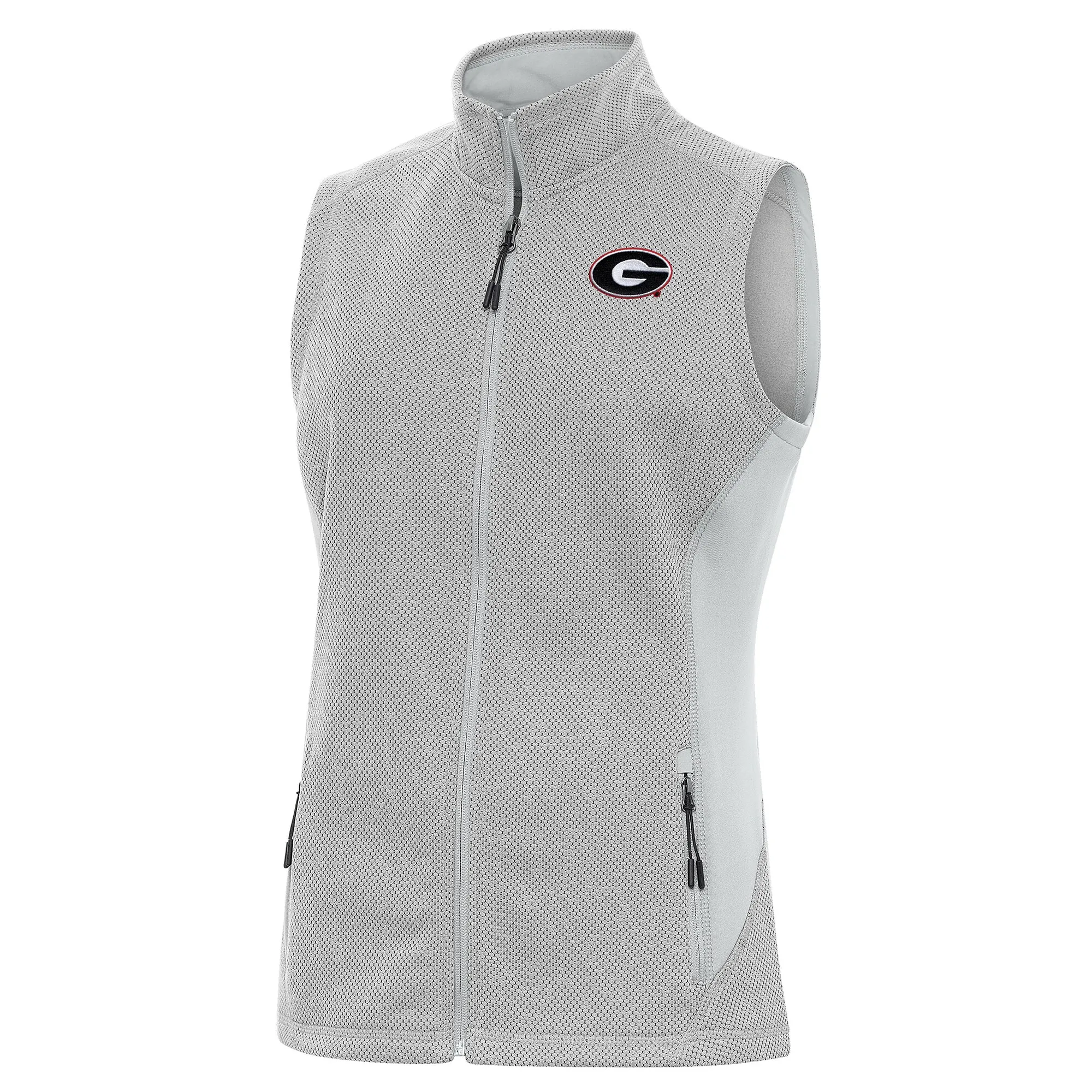 Women's Antigua Gray Georgia Bulldogs Course Full-Zip Vest