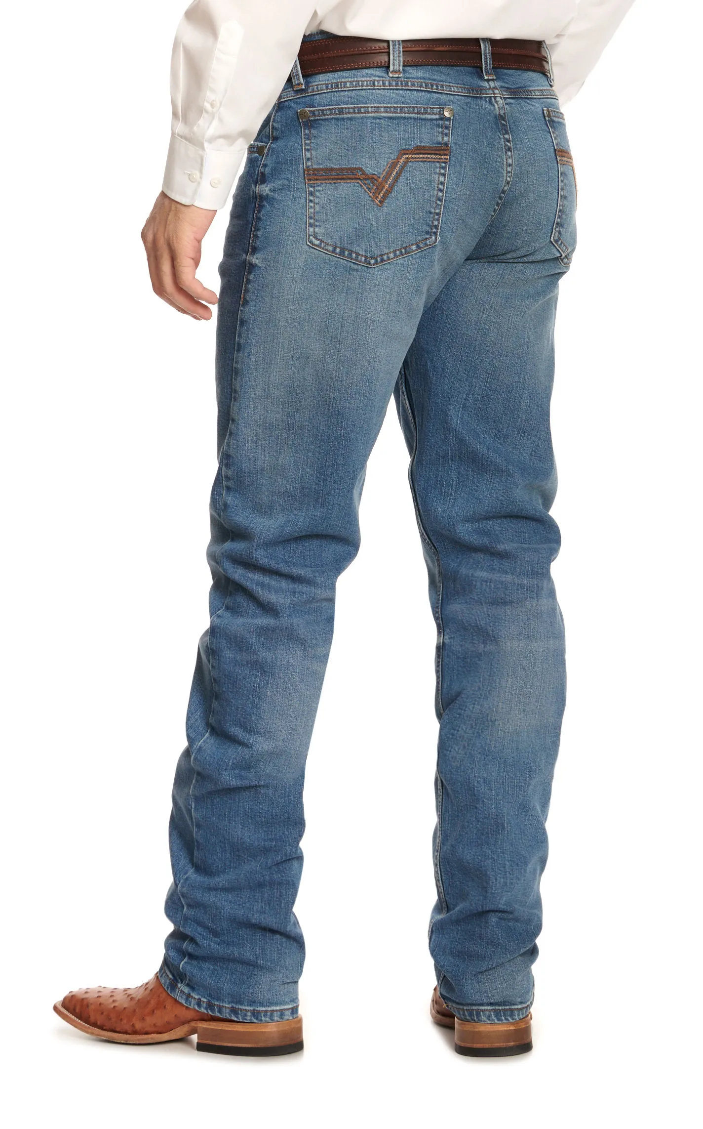 Wrangler 20X Men's Lakeway 44 Light-Medium Wash Slim Fit Straight Leg Jeans - Big & Tall Sizes