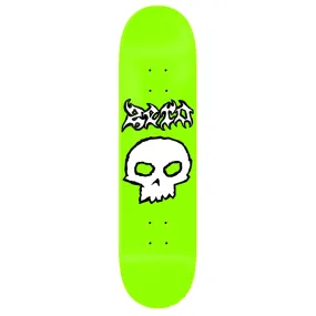 ZERO SKATEBOARDS METAL SINGLE SKULL - NEON GREEN 8.5” DECK