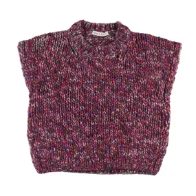 Zhoe & Tobiah Zhoe E Tobiah Fuchsia Melange Wool Vest For Girls